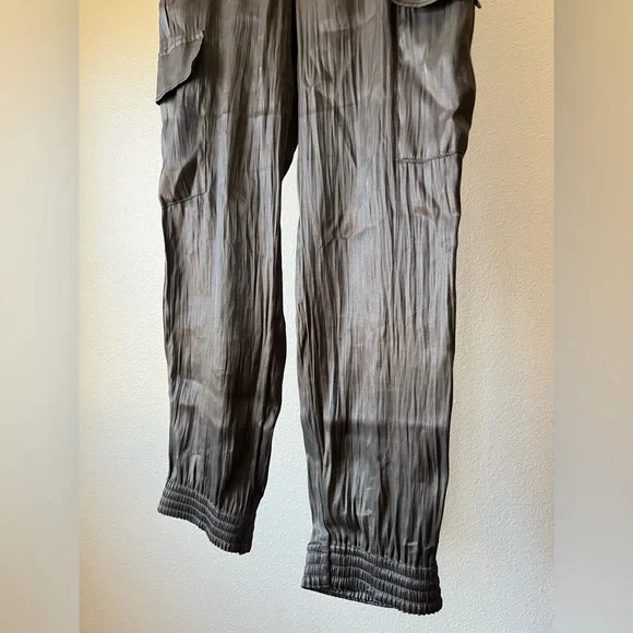 Anthropologie Dark grey shimmering Cargo Pants - Picture 3 of 12